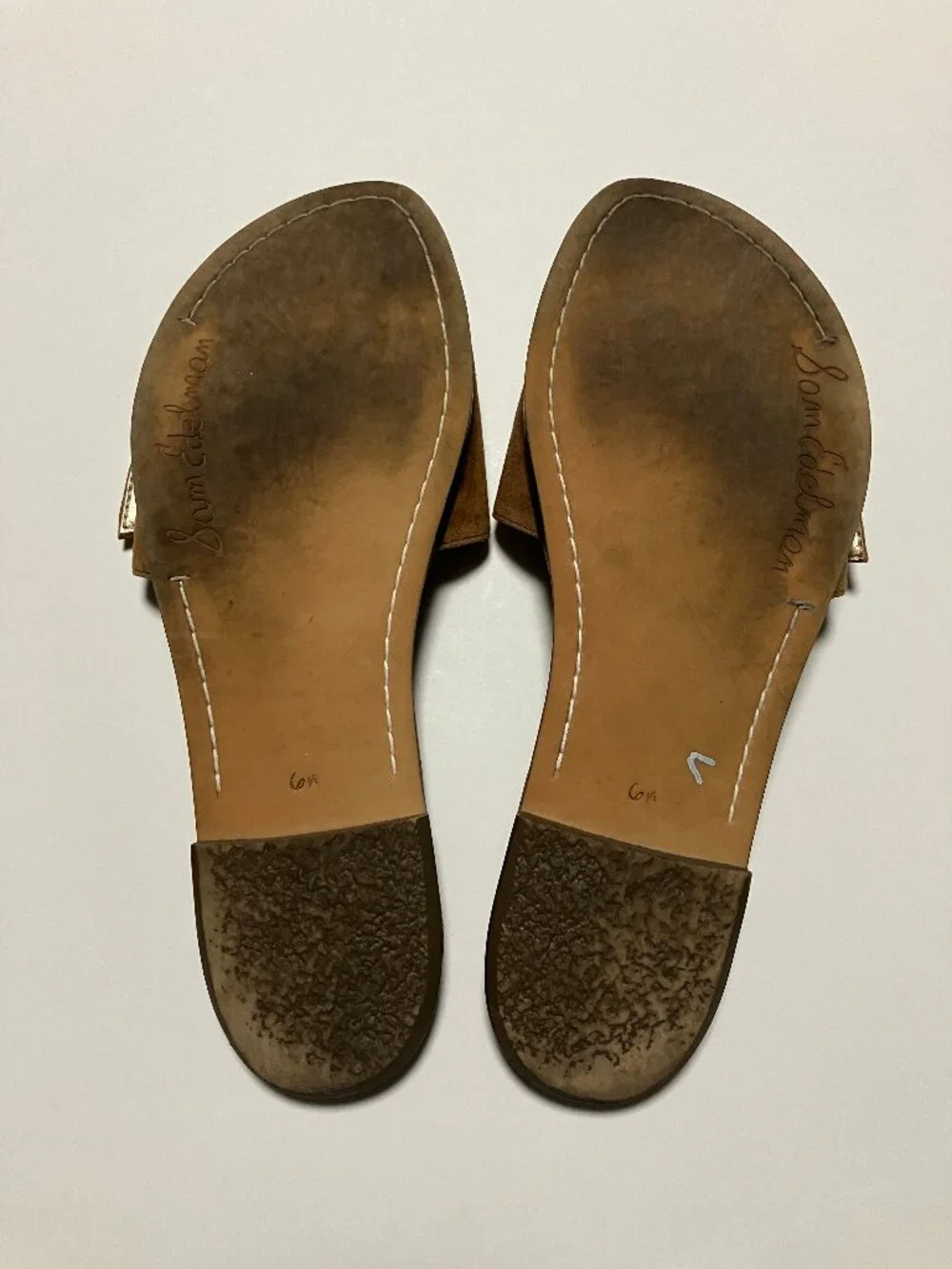 Sam Edelman Granada Suede Slide Sandals Brown Snakeskin Buckle Women's Size 6.5 - Picture 5 of 8